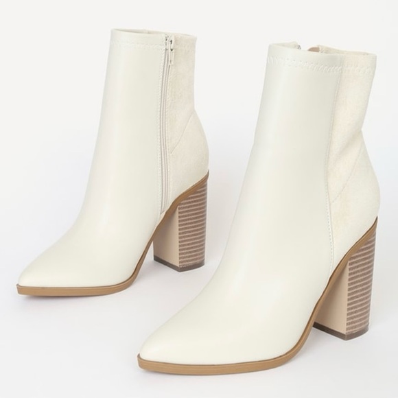 Lulu’s Mid-Calf Booties in Bone Color Size 11 New In Box - Picture 2 of 11